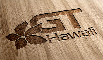 Glass Tech logo engraved in woodgrain